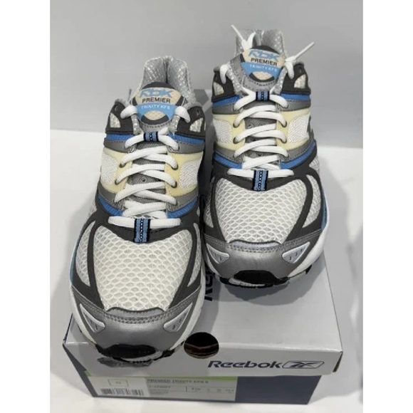 Women's Reebok Premier Trinity KFS Running Shoes Size 7.5 White Blue - Picture 1 of 6